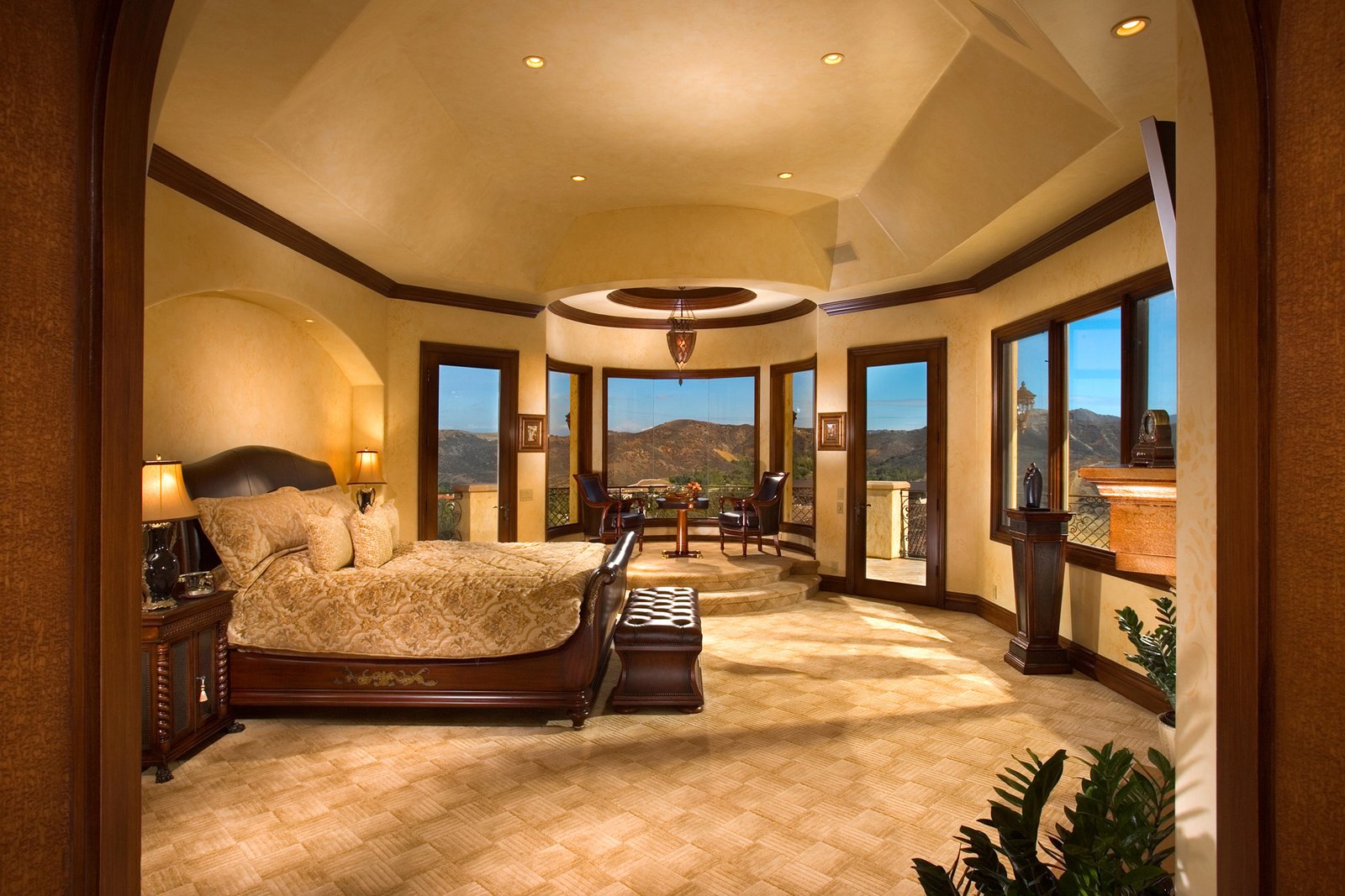 master bedroom overlooking living room