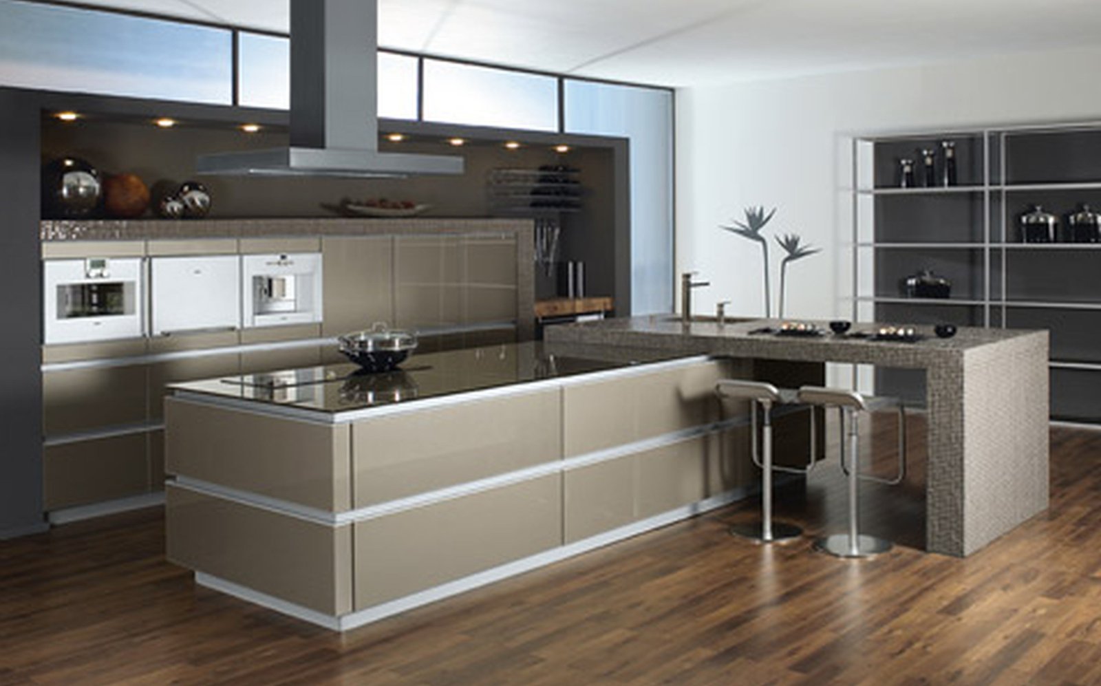 kitchen design idea with grey cabinet