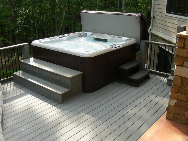 Great Hot Tub Deck Design modern