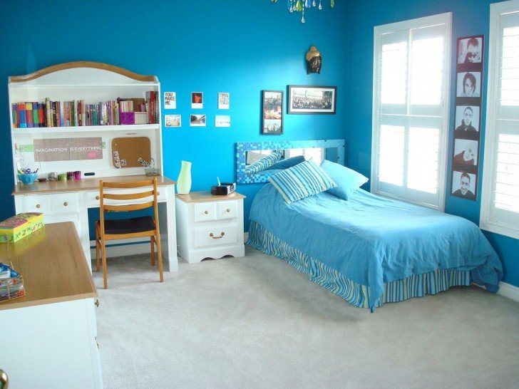 teenage-girl-bedroom-ideas-with-blue-wall-color-then-study-desk-and-chairs