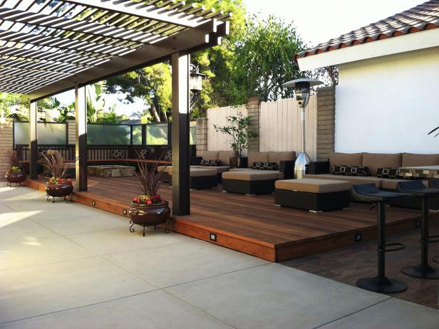 Asian Outdoor Lounge With Pergola