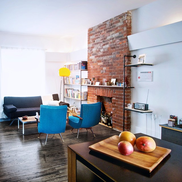 Creative Open-Concept Home in Toronto industrial-living-room