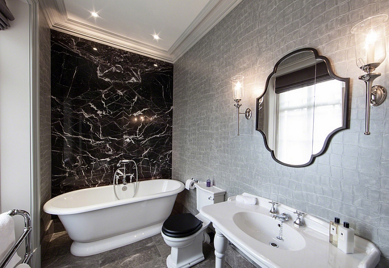 Luxe-silver-wallpaper-in-the-black-and-white-bathroom