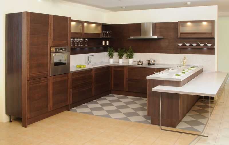 Modern Dark Wood Kitchen