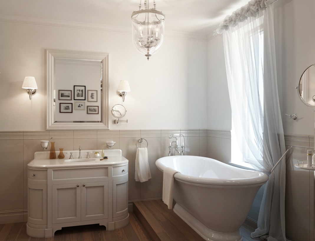 White-traditional-bathroom-roll-top-bath
