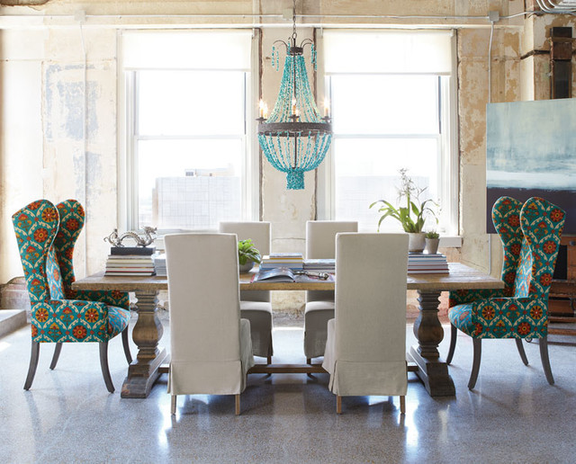 eclectic-dining-room-blue