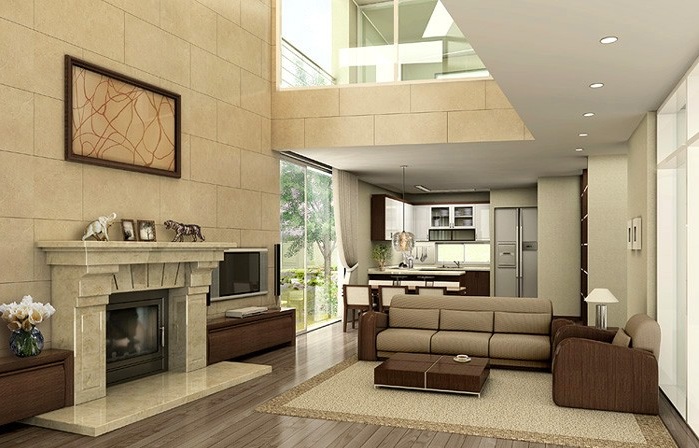 Contemporary-Living-Room-with-High-Ceiling