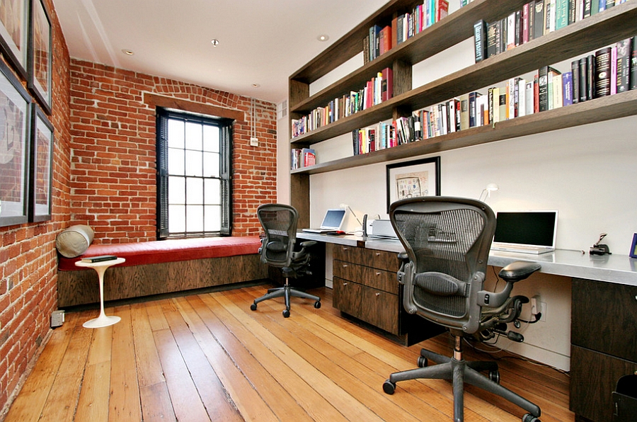 Exposed-brick-walls-and-industrial-windows-in-the-home-office