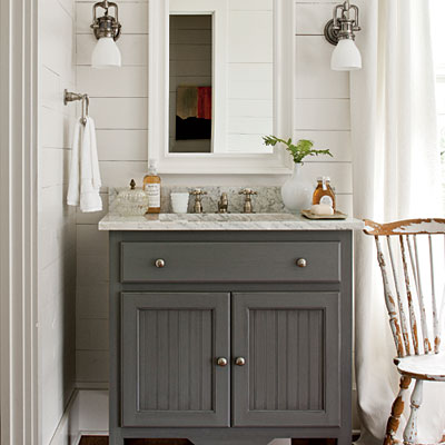25 Beautiful Farmhouse Bathroom Designs - Farm Style Bathroom Cabinet
