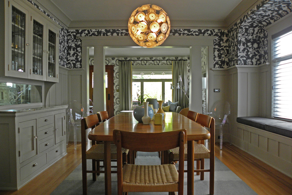 Killer-Dining-Room-Craftsman-design-ideas-for-White-Window-Seat-Image-Decor