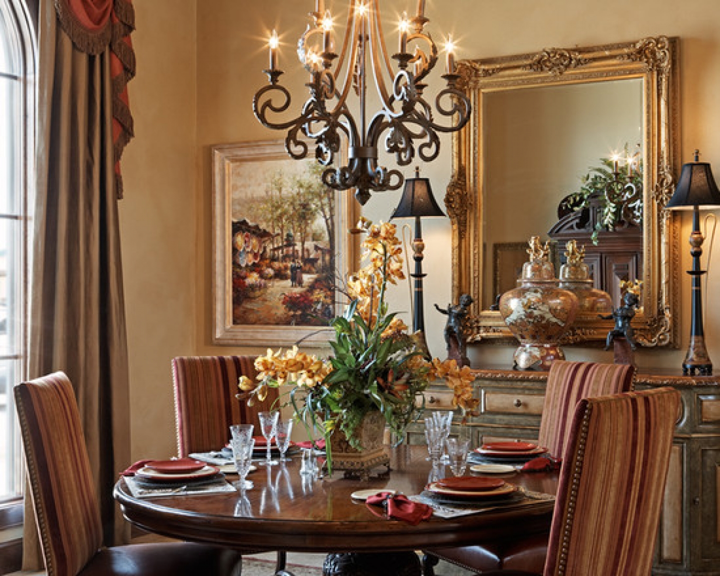 mediterranean dining room table