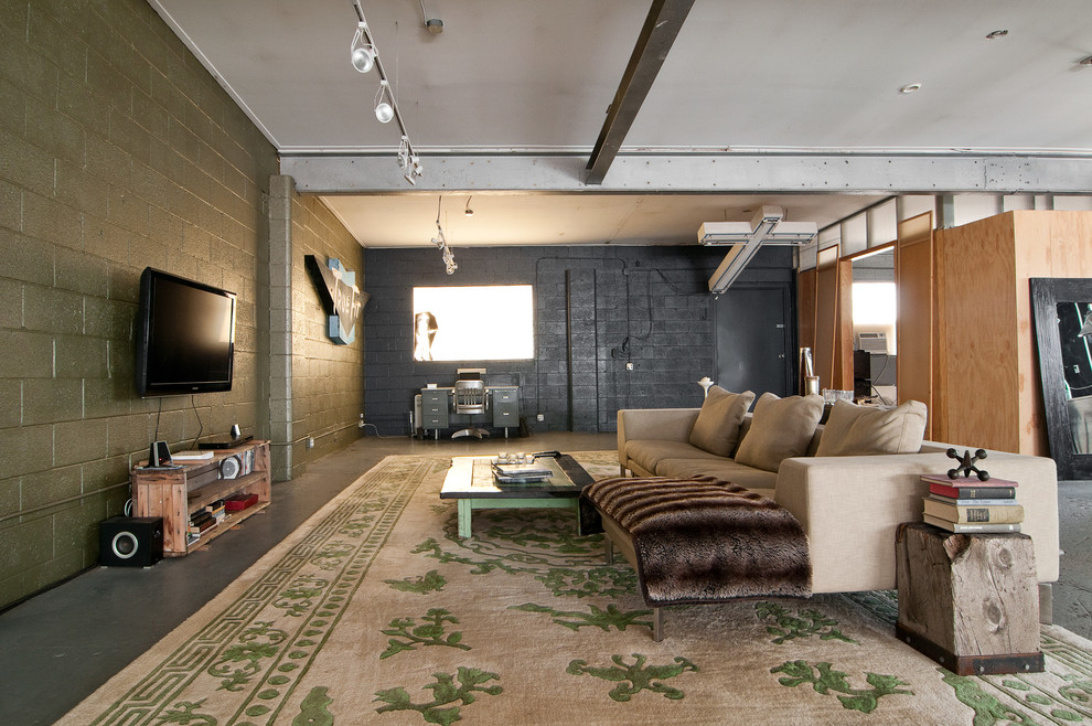 Spectacular-Unfinished-Basement-Ideas-Decorating-Ideas-Images-in-Living-Room-Industrial-design-ideas-