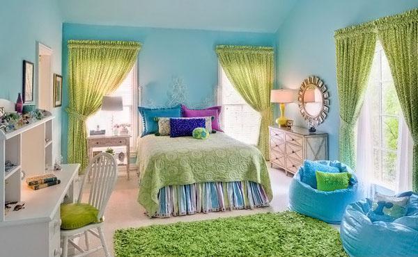 The-Green-Curtain-of-Stylish-Teenage-Girls-Bedroom-Ideas