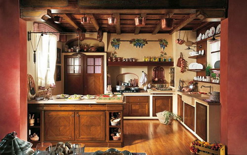 Wooden-cabinets-beautiful-rustic-kitchen-decor-design