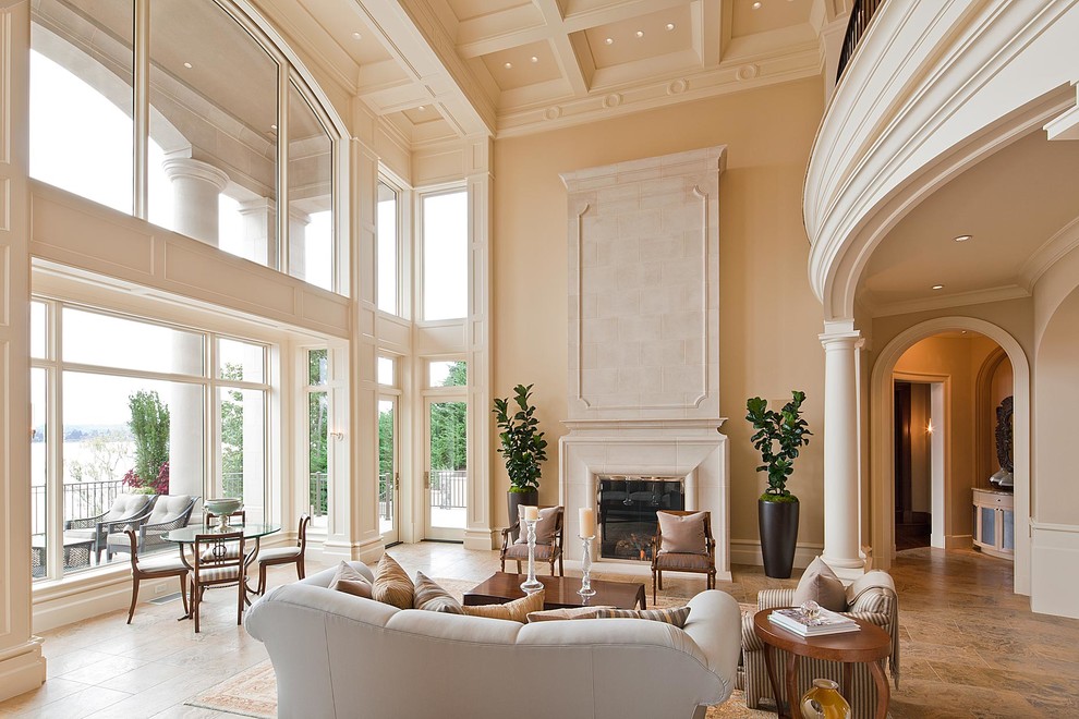 tall ceilings living room contemporary