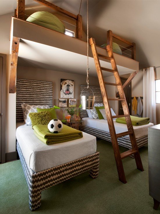 big-bunk-beds-mid centuary-bedroom-ideas