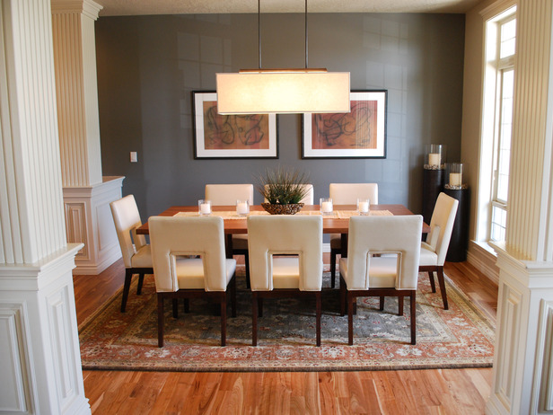 transitional dining room table decor