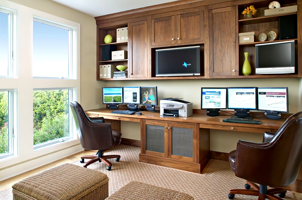 built-desks-and-built-storage-beach-style-home-office
