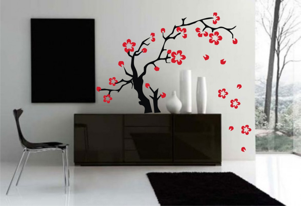 decal wall sticker art sakura flowers asian tattoo