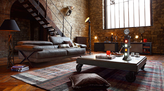 industrial-living-room-design interior industrial