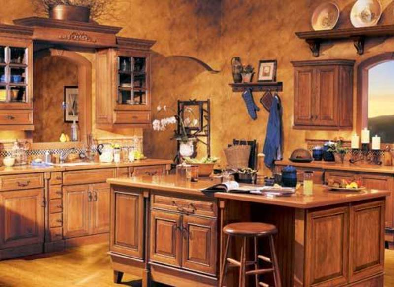 Rustic Wooden Kitchen Shelves Design