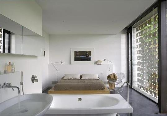 simple-open modern-bedroom-bathroom-interior-design-ideas