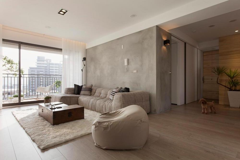 Concrete-feature-wall-living-room