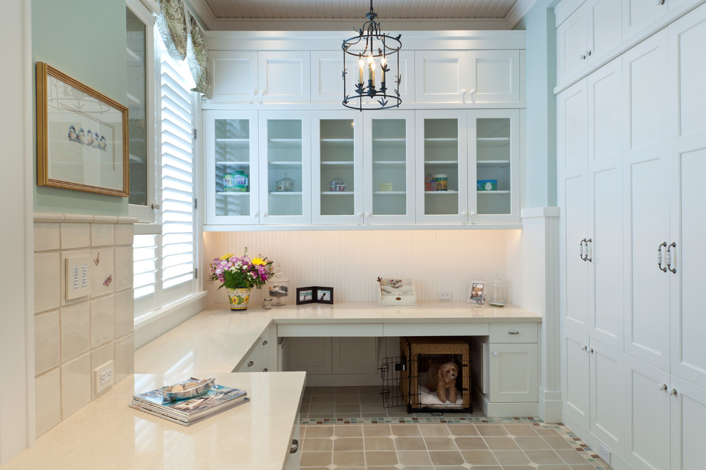 Innovative-dog-crate-covers-in-Laundry-Room-Traditional