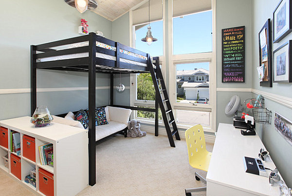 Loft-beds-allow-for-seating-underneath