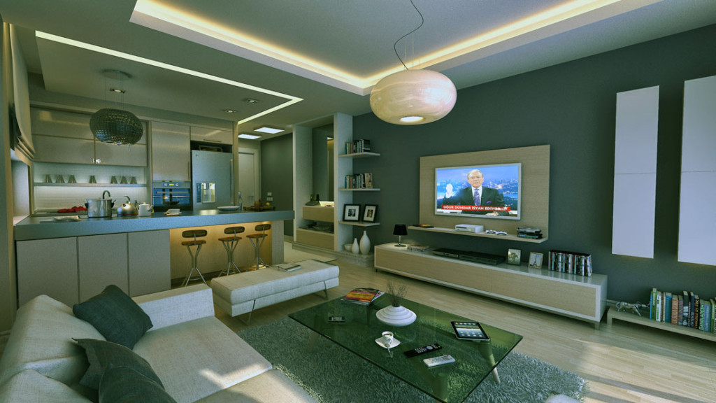 Modern-Living-Room-Apartment-with-Mini-Bar