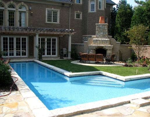 Pool With Outdoor Fireplace