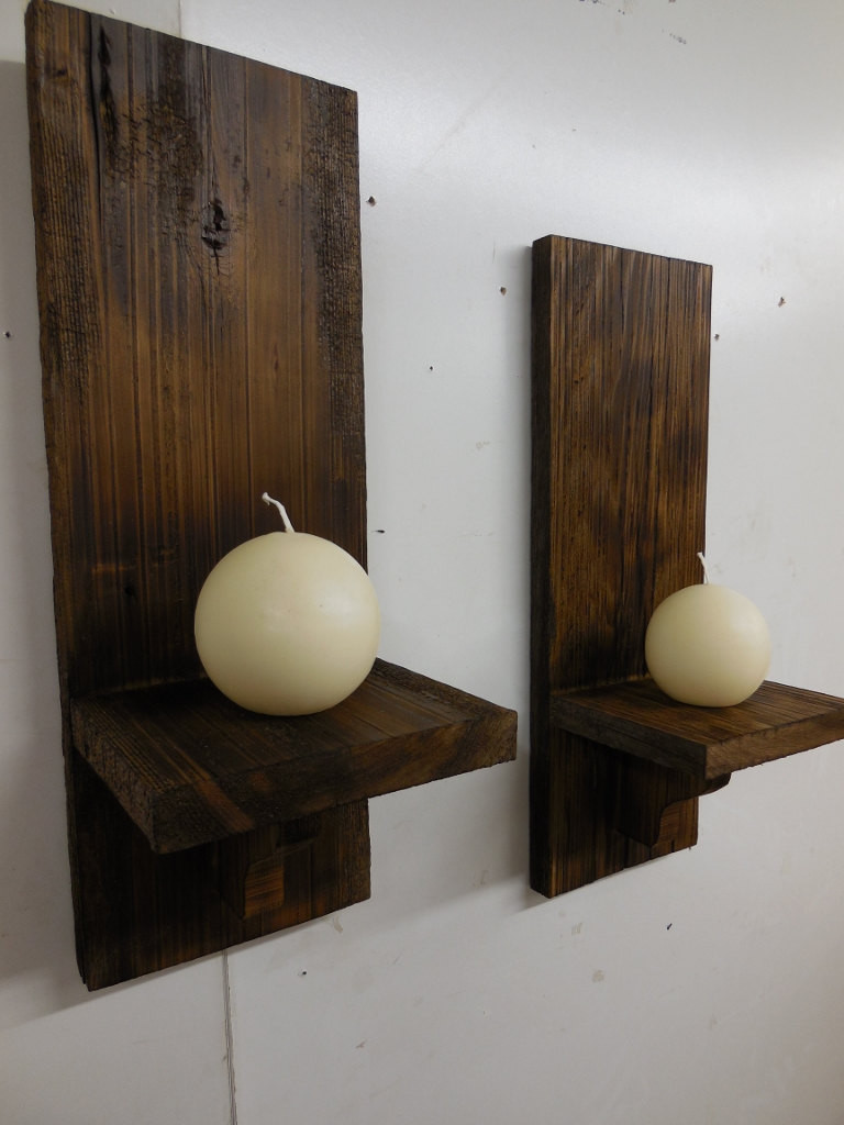 Wood candle holders
