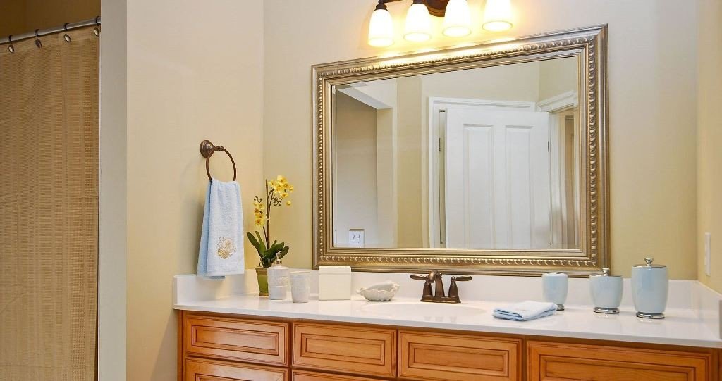 bathroom-mirror-frames-within-exquisite-dark-brown-finished-bathroom-mirrors-frame-with