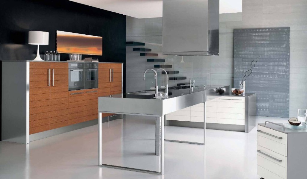 gas-with-kitchen-island-modern-stainless-steel