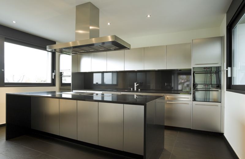 kitchen-cabinets-modern-stainless-steel-