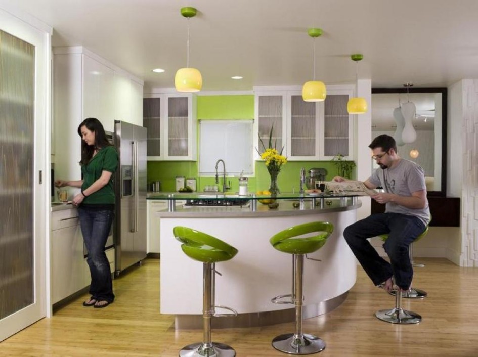 modern-green-kitchen-ideas-with-mini-bar-