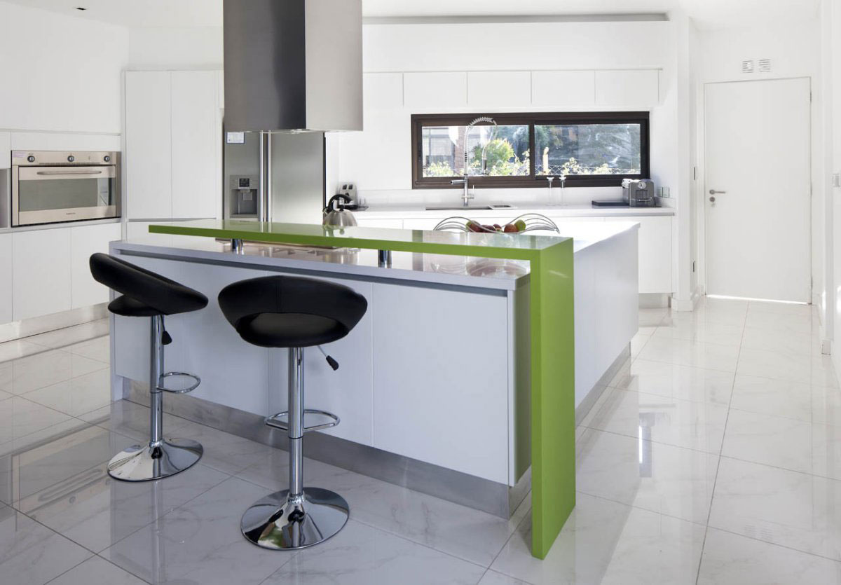 modern kitchen design with mini bar