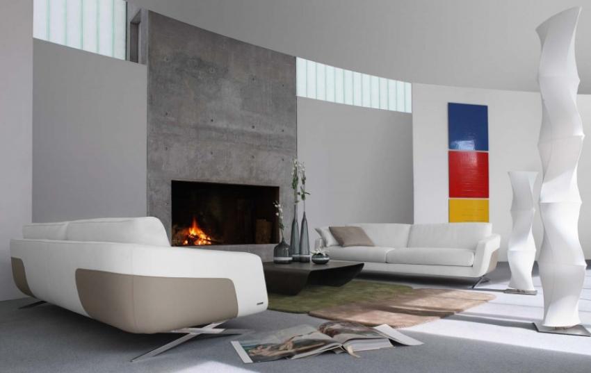 small-living-room-space-with-fireplace-concrete-wall-ideas