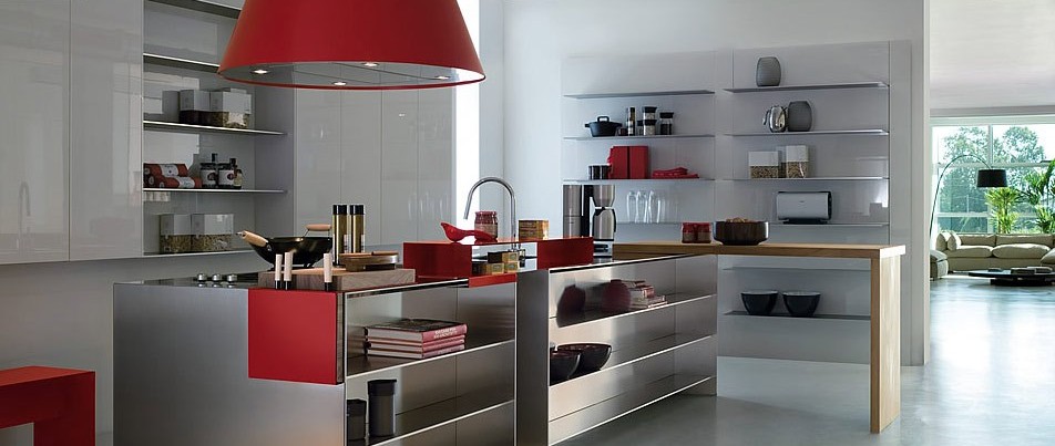 steel-kitchen-with-red-stylle