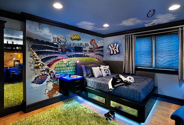 teenage-boys-room-idea-for-a-Yankee-fan