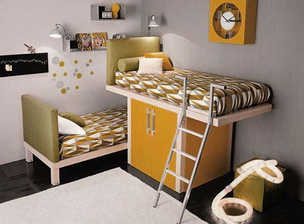 Contemporary-Shared-Kids-Room-with-Modern-Bunk-Beds