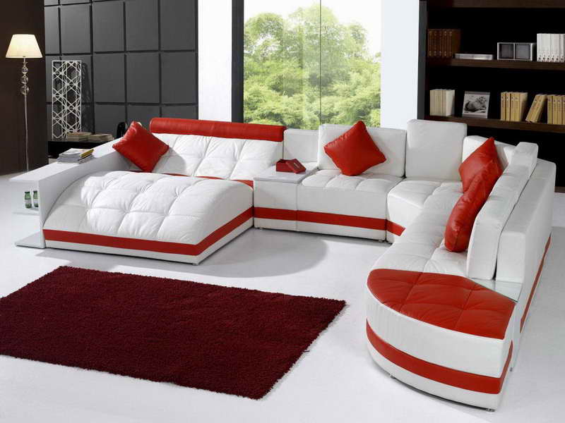 Unique-Red-White-Leather-Sofa-Care-Ideas