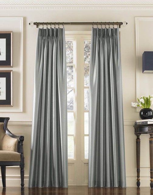 grey-faux-silk-curtains-for-traditional-window-decor-