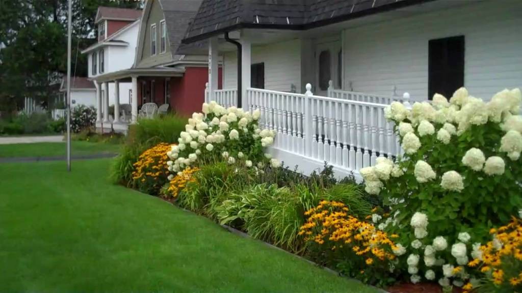 modern-landscaping-with-hydrangeas-with-color-ideas-for-modern-exterior