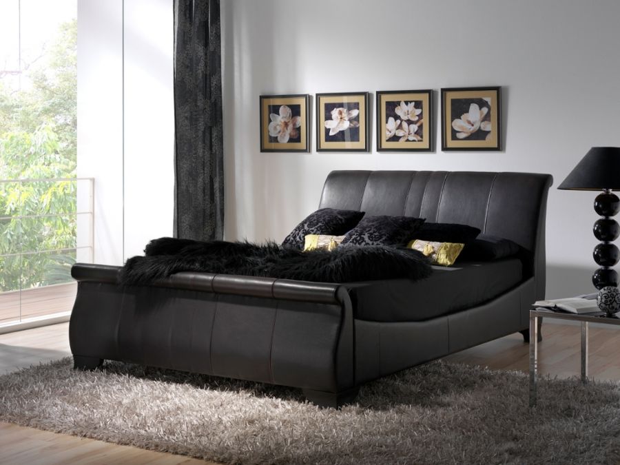 tufted-leather-sleigh-bed