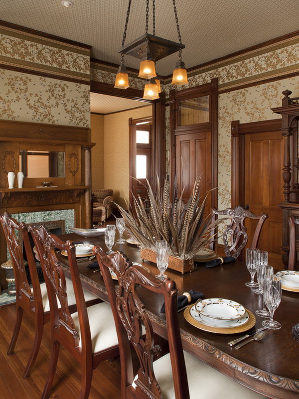 Beautiful-Victorian-Dining-Room-Wallpaper-Murals-Interior