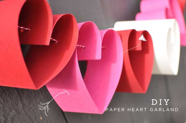 DIY Paper Heart Garland