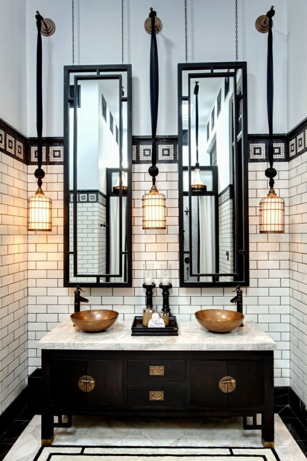 Black and White Industrial Bathroom