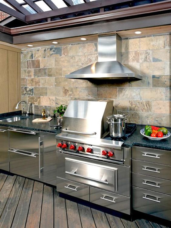 Outdoor kitchen steel