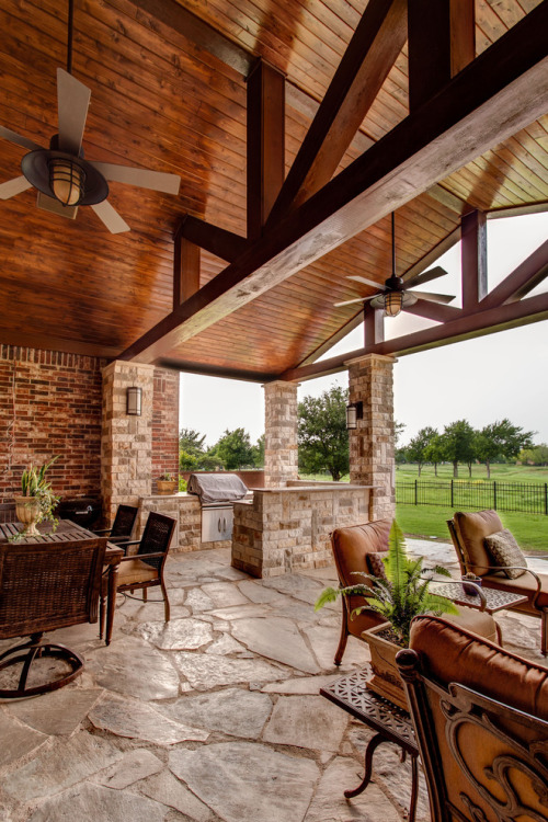 outdoor wooden kitchen